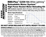 AeroTech G25W-10A RMS-29/120 Reload Kit (1 Pack) - 072510