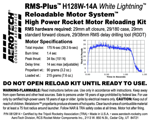 AeroTech H128W-14A RMS-29/180 Reload Kit (1 Pack) - 0812814