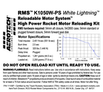 AeroTech K1050W-PS RMS-54/2800 Reload Kit (1 Pack) - 11105P