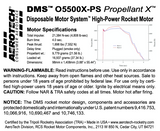 AeroTech O5500X-PS 98mm x 1408mm Single Use DMS 1-Motor Kit - 15550P