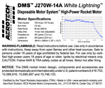 AeroTech J270W-14A 38mm x 356mm Single Use DMS 1-Motor Kit - 102714