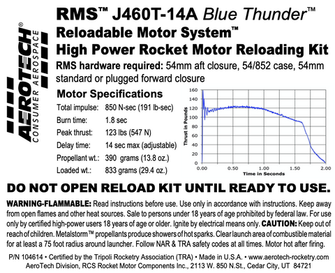 AeroTech J460T-14A RMS-54/852 Reload Kit (1 Pack) - 104614